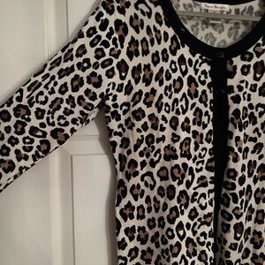 Susan Bristol Leopard Animal Print Cardigan. Sz Medium.